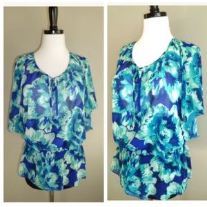 Elle Flutter Sleeve Chiffon Floral Boho Top